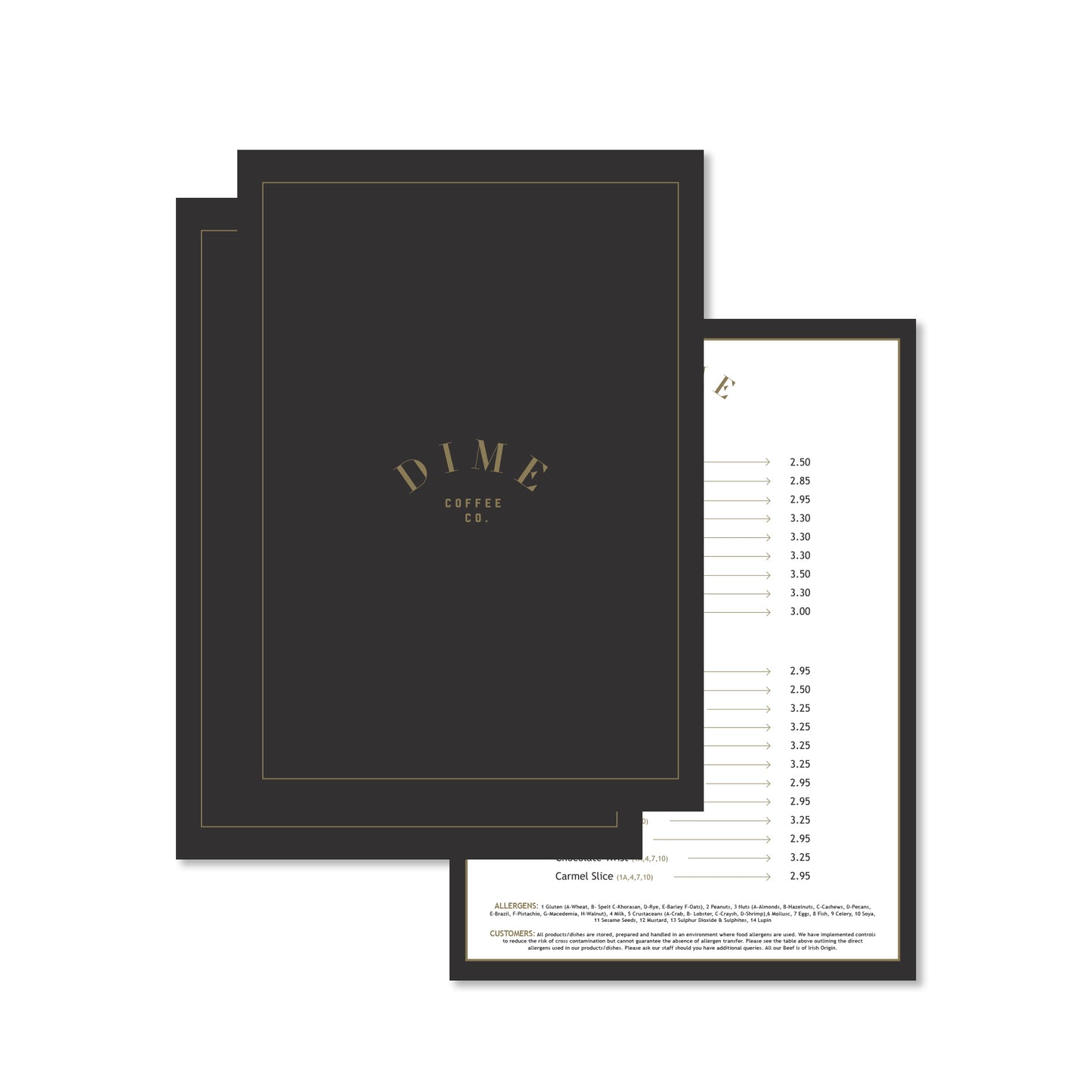 Menus Laminated in Ecapsulation
