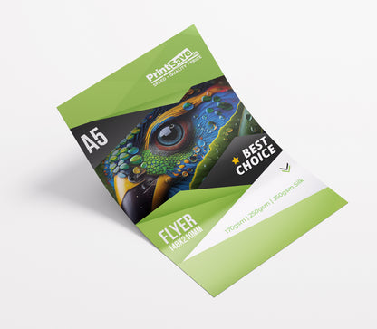 A5 Flyers on Silk Paper & Card
