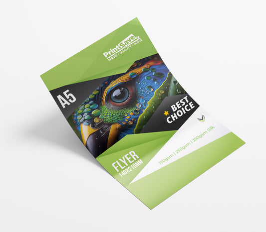 A5 Flyers on Silk Paper & Card