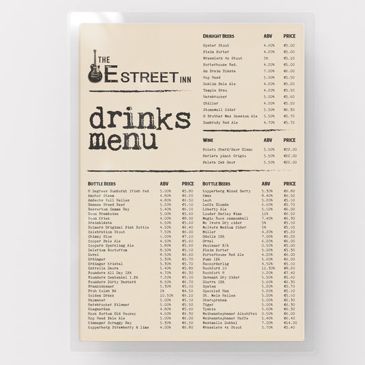 Menus Laminated in Ecapsulation