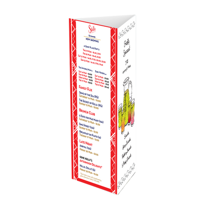 Restaurant Menus - Table Tent